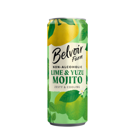 Belvoir 250ml Lime & Yuzu Mojito - opakowanie 12 puszek